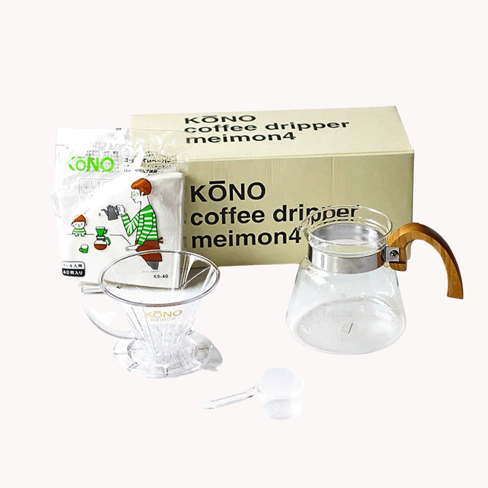 KONO Meimon Dripper Set (WOOD HANDLE)