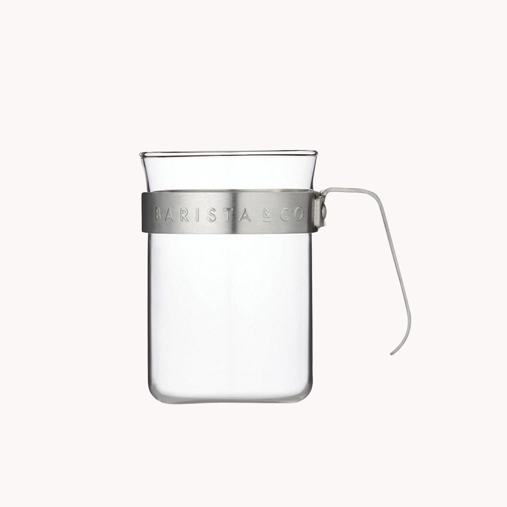 Glass Cups with Metal Handle - Set of Two