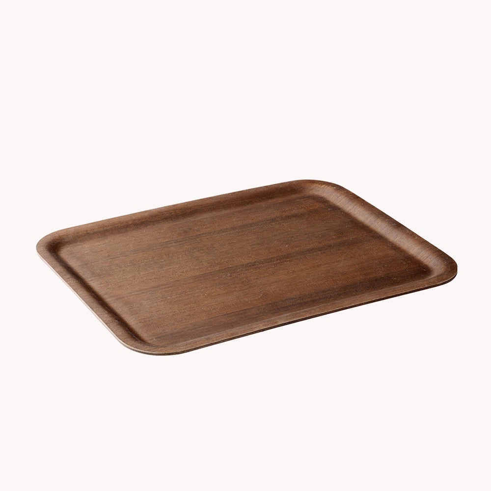 Nonslip Rectangular Tray Teak