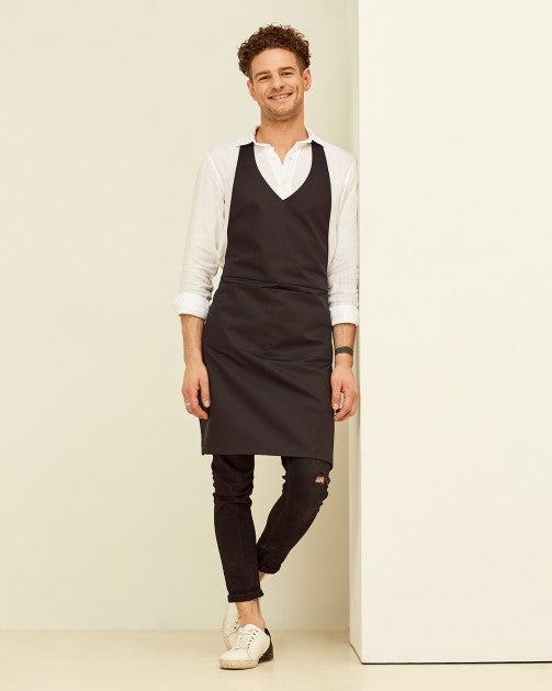 Lucio Verso Black V-Neck Classic Apron