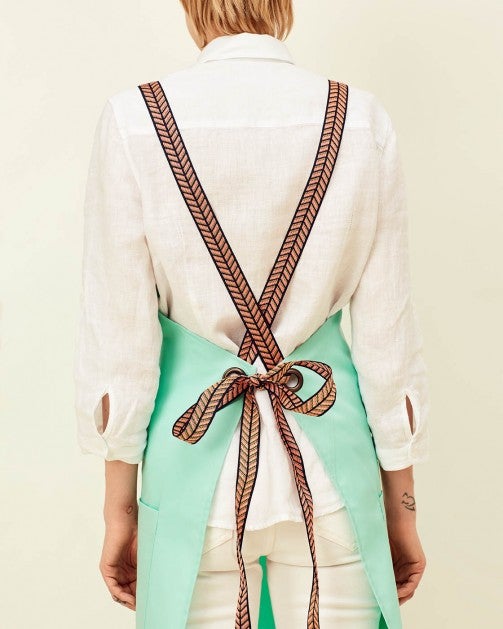 Lucio Verso Mint Cross-Back Apron