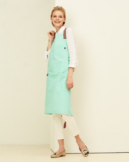 Lucio Verso Mint Cross-Back Apron