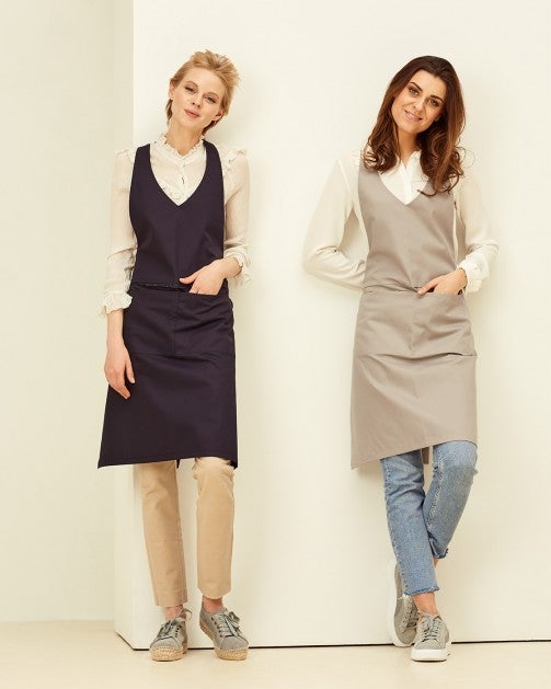 Lucio Verso Slate Grey V-Neck Classic Apron